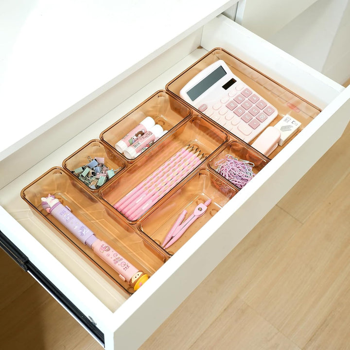 Schubladen Organizer, 25 Stück in 4 Grössen, Kunststoff, Schminktisch und Make-up Organizer, Ordnung