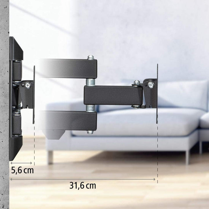 Hama TV Wandhalterung Schwenkbar, Neigbar (10 - 26 Zoll TV/Monitor Halterung für Bildschirme bis zu