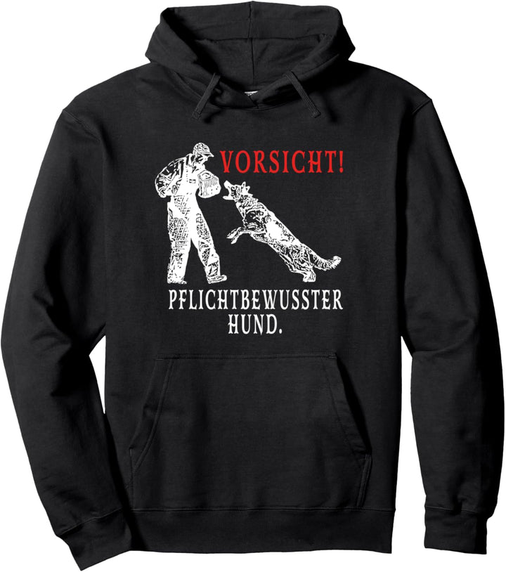 Vorsicht Deutscher Schäferhund Schutzdienst Pullover Hoodie