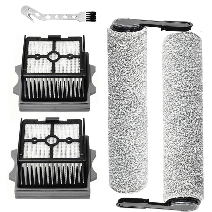 2 Bürstenrollen + 2 HEPA Filter Ersatzteile Set Compatible with Tineco Floor One Stretch S6/Swithch