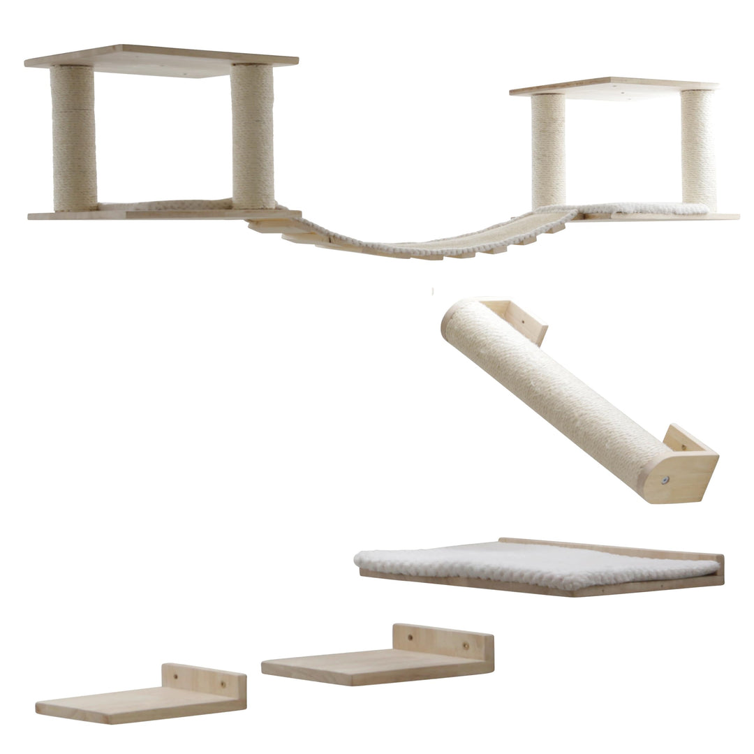Kerbl Katzenspielplatz Top XL, Trittbretter Liegebrett Hängebrücke Liegefläche, 15x22 cm EU