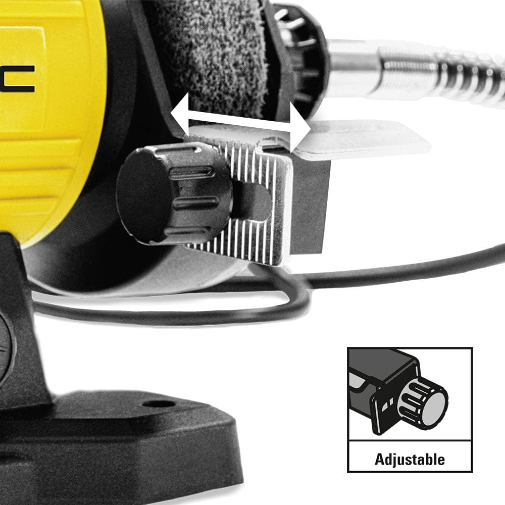 TROTEC PBGS 10-120 Doppelschleifer – 120 W, Schleif- & Polierscheibe Ø 75 mm, flexible Welle, 0–11.5