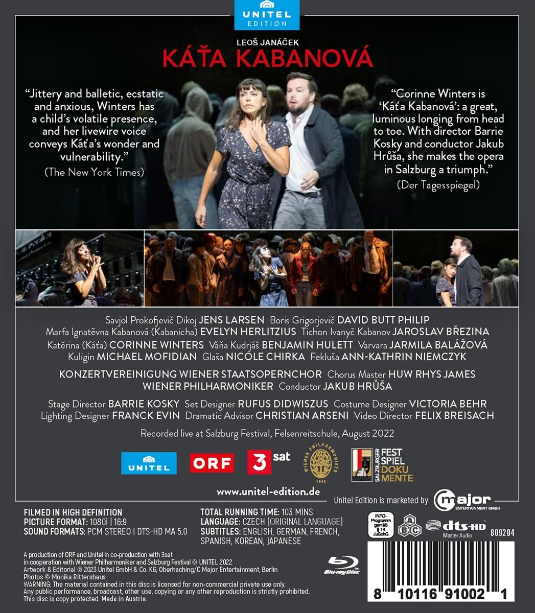 Janáček: Káťa Kabanová [Jakub Hrůša, Salzburg Festival, Grosses Festspielhaus, August 2022], Blu-ray