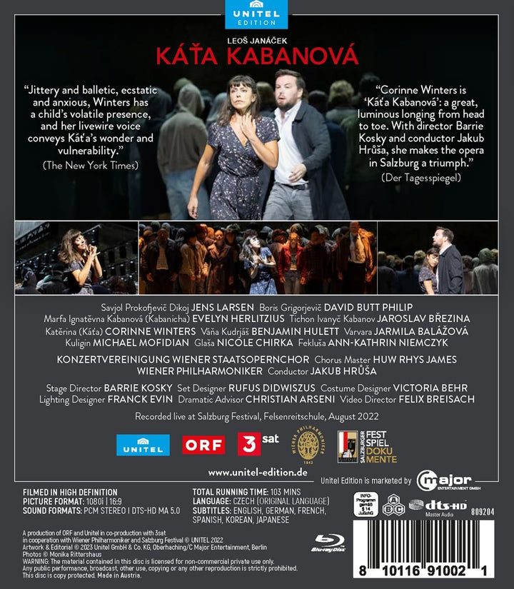 Janáček: Káťa Kabanová [Jakub Hrůša, Salzburg Festival, Grosses Festspielhaus, August 2022], Blu-ray