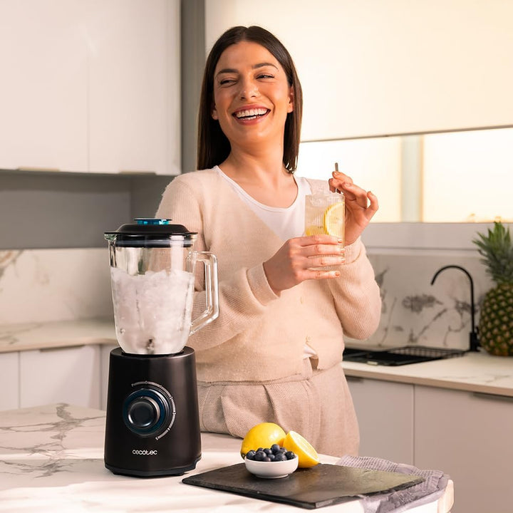 Cecotec Standmixer Power Black Titanium 2300MAX Mix Go. 2300W maximale Leistung, 1,5L Fassungsvermög