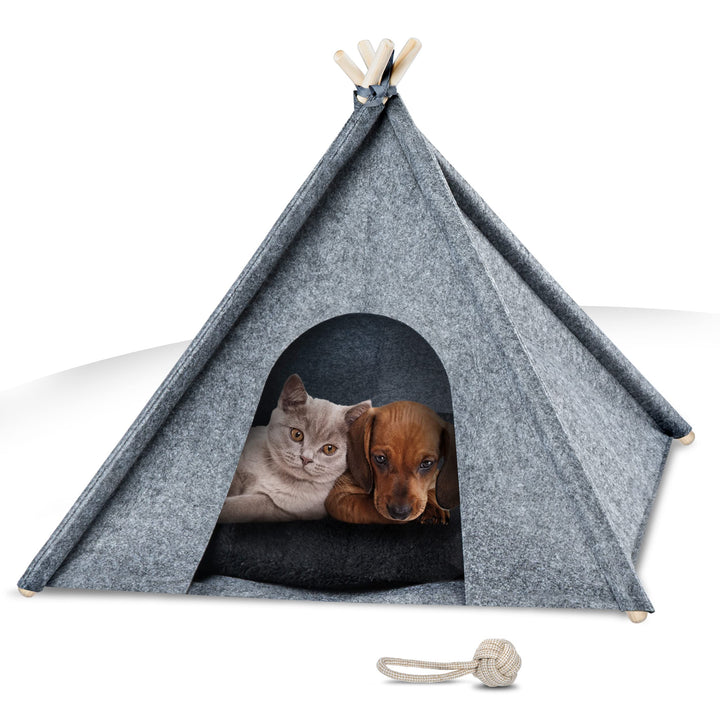 NAPFINO - Gemütliche Hundehöhle &amp; Katzenhöhle - Angenehme Hundehütte Indoor aus Filz - Hundezelt mit