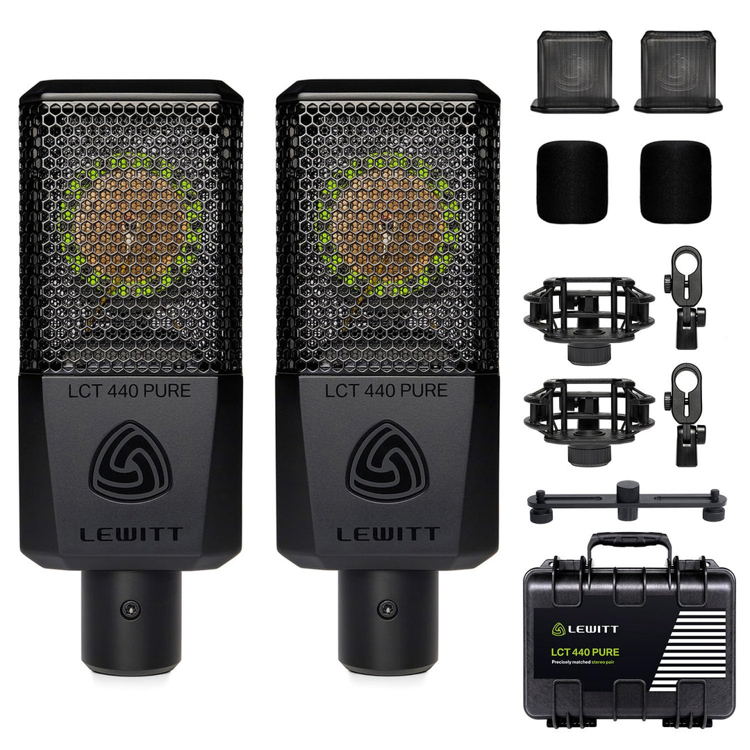 Lewitt LCT 440 Pure Stereopaar XLR Studio Kondensator Mikrofon für Stereo Recording, Drums, Gitarre,