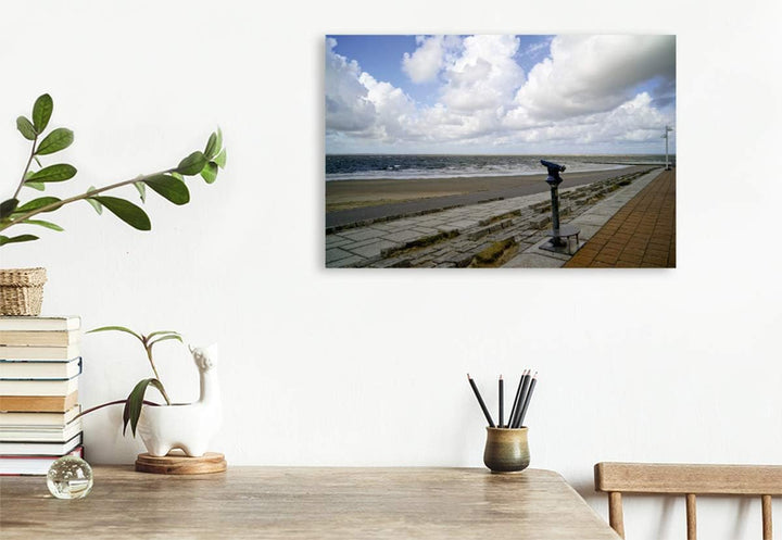 Premium Textil-Leinwand 75 x 50 cm Quer-Format Norderney - Wind und Wetter | Wandbild, HD-Bild auf K