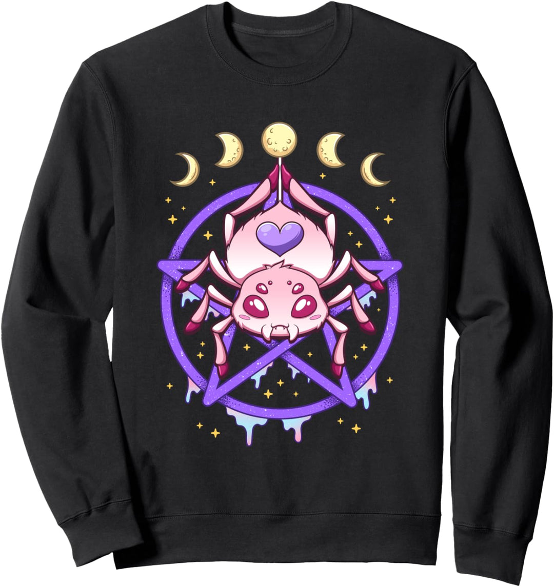 Kawaii Pastell Gothic Niedlich Gruselig Pentakel Spider Sweatshirt