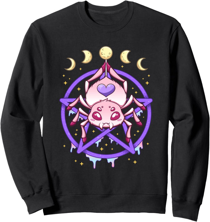 Kawaii Pastell Gothic Niedlich Gruselig Pentakel Spider Sweatshirt