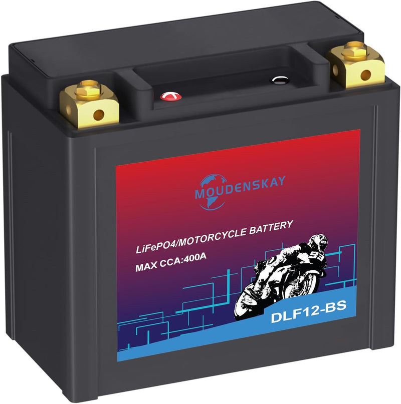 MOUDENSKAY Lithium Motorrad Batterie 12V Lithium Powersports Batterie mit BMS,LiFePO4 Motorstart Bat