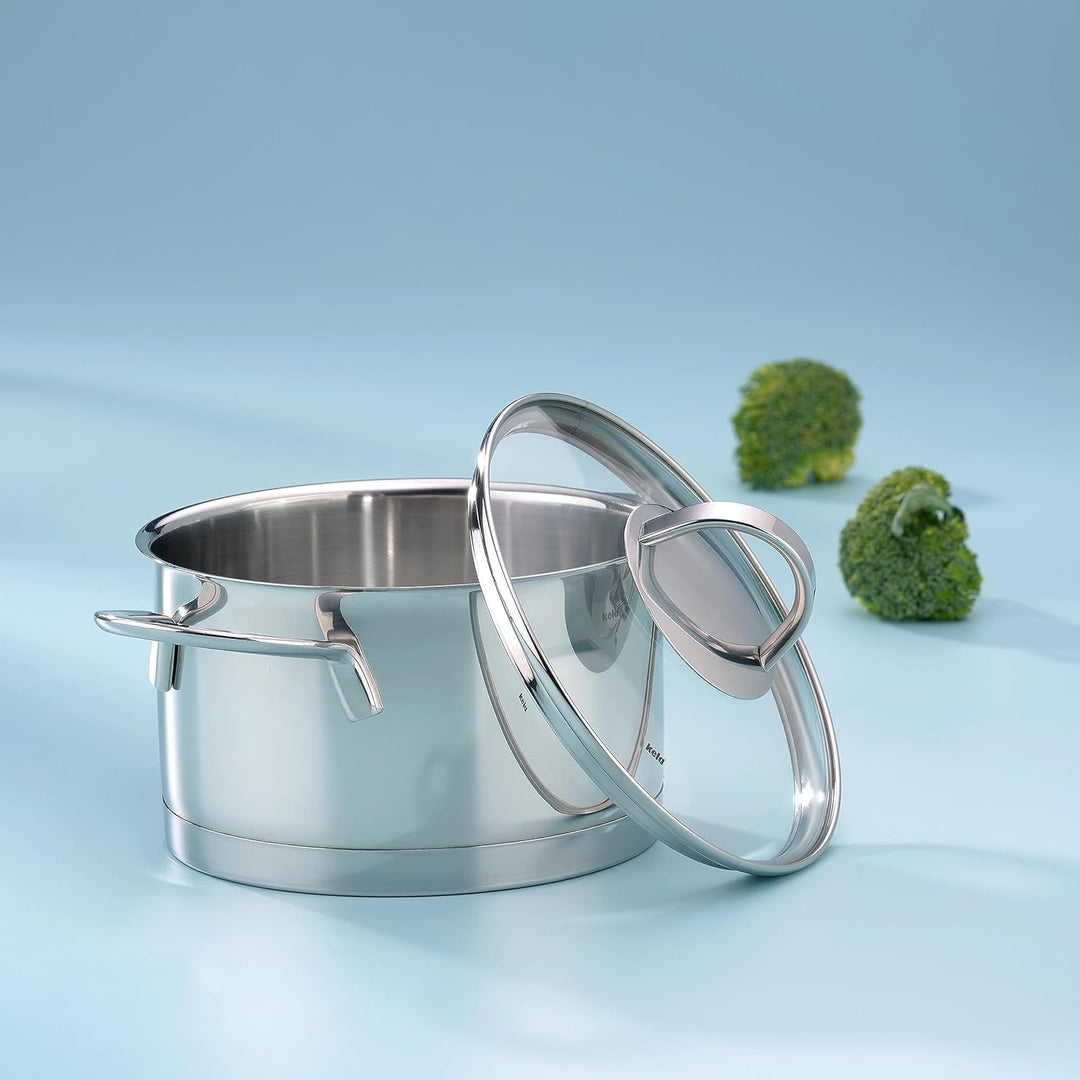 Kela 10958 Fleischtopf, 1,7 l Fassungsvermögen, 16 cm Durchmesser, 18/10 Edelstahl mit Glanzoptik, I