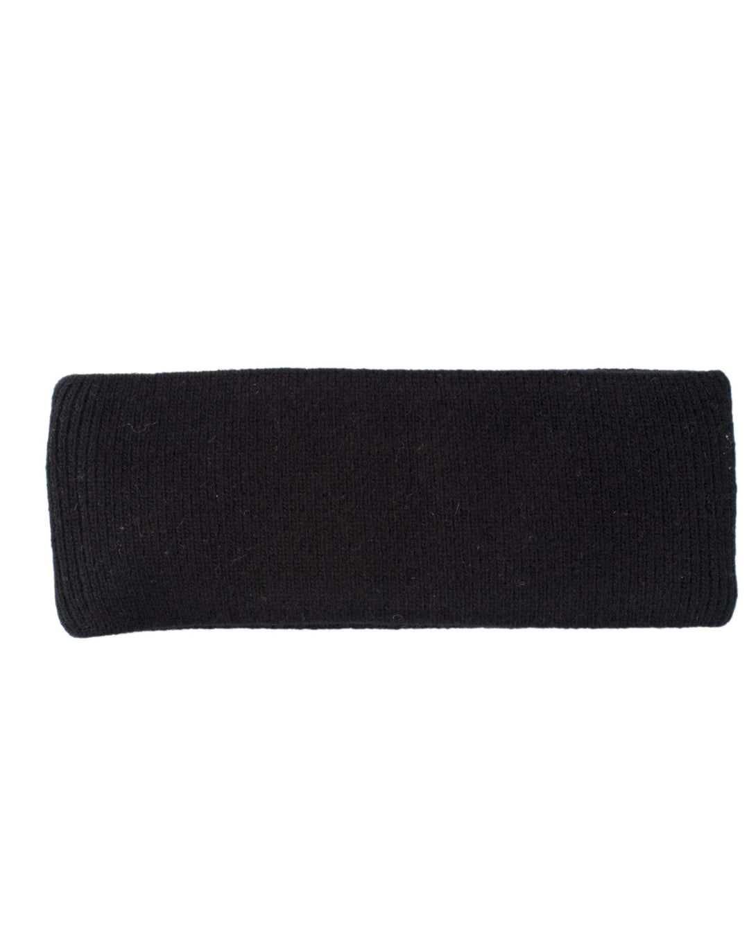 FosterNatur, Merino Stirnband mit Baumwollfutter, 100% Wolle Schwarz, Schwarz
