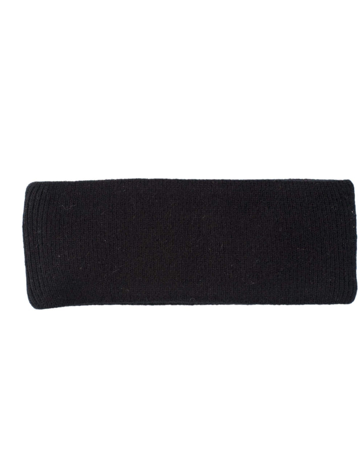 FosterNatur, Merino Stirnband mit Baumwollfutter, 100% Wolle Schwarz, Schwarz