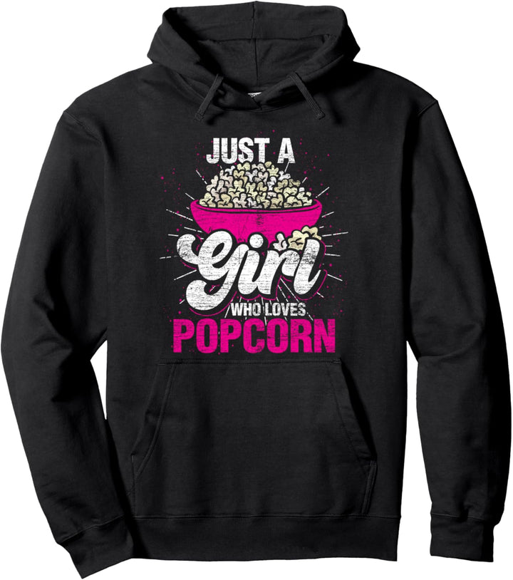 Nur ein Mädchen das Popcorn liebt Popcorn Pullover Hoodie