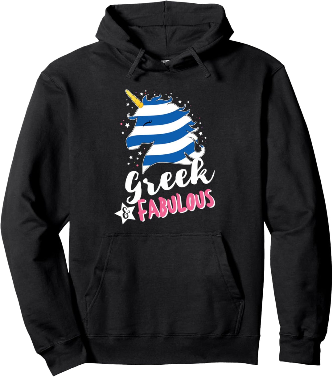 Griechisches Einhorn Griechenland Flagge Pullover Hoodie
