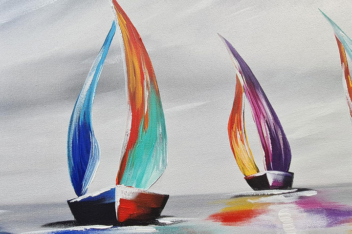 Monica Mirafiori I 100% HANDGEMALT I Gemälde Unter Segel 100x50cm | Gemälde Handgemalt | Acrylgemäld