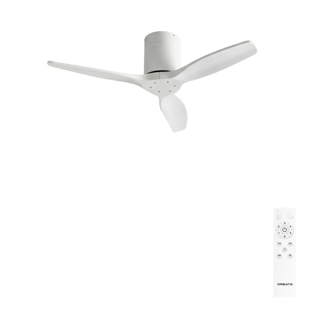 CREATE / WINDCALM S/Deckenventilator ABS Weiss mit Fernbedienung / 40W, leise, Ø112 cm, 6 Geschwindi