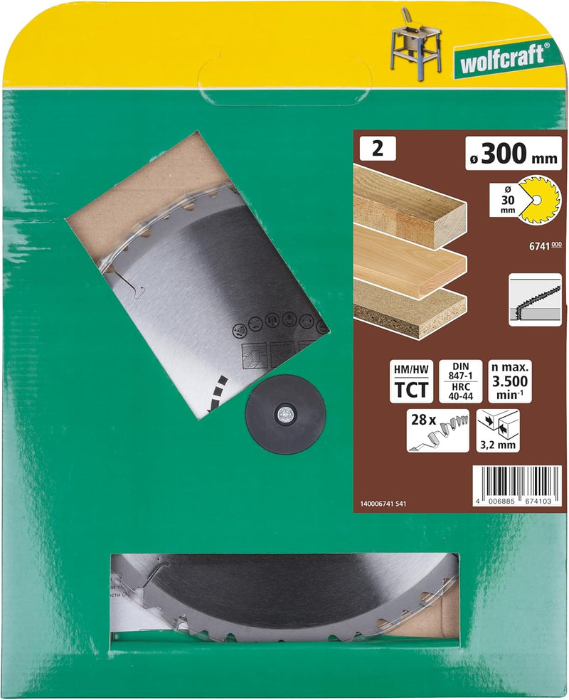 wolfcraft 6741000 1 TischKreissägeblatt HM, 28 Zähne, ø 300 mm ø300mm, ø300mm