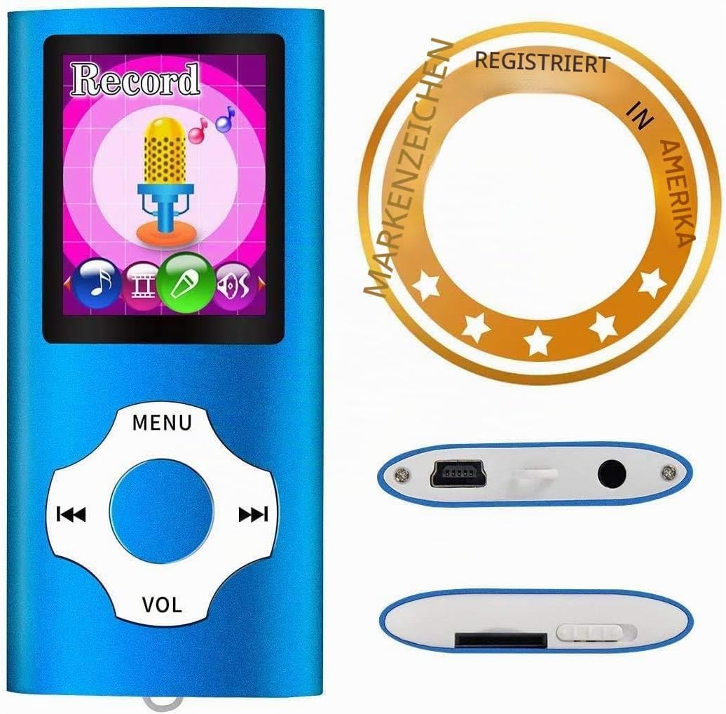 Mymahdi MP3 / MP4 beweglicher Spieler, dunkelblau mit 1.8 Zoll LCD-Schirm und Memory Einbauschlitz,