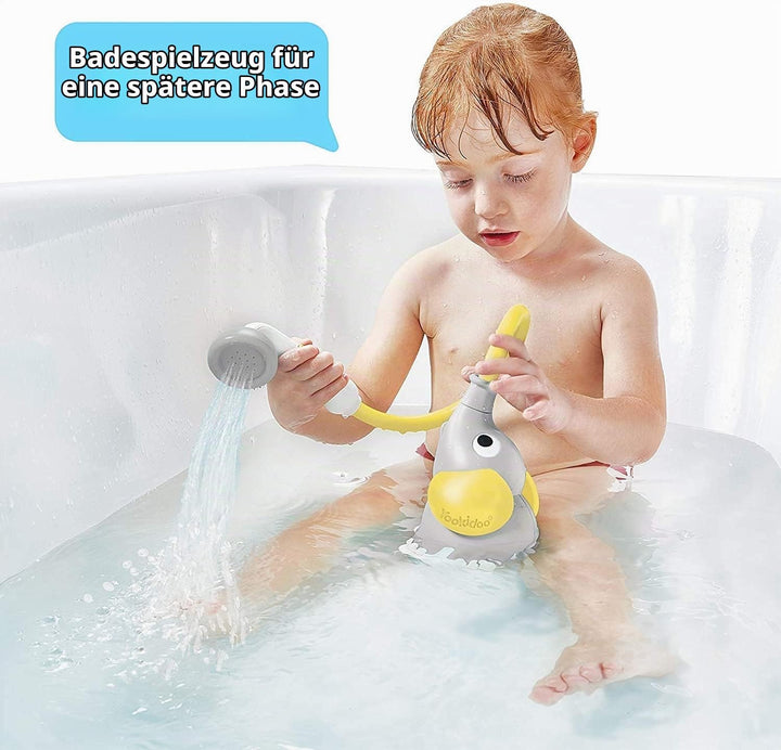 Yookidoo Babydusche Elefant in Grau mit Gelb