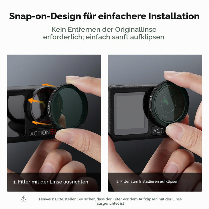 K&amp;F Concept Push-in Black-Mist 1/4 Filter, Black Promist Filter für DJI Osmo Action 5 Pro, Cinematic