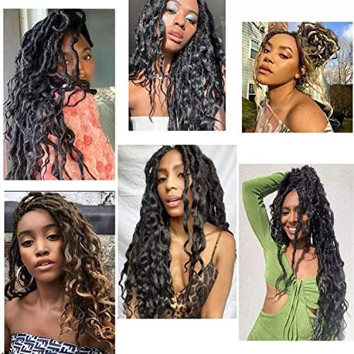6Packs Faux Locs Häkeln Haar Mit Lockigen Enden 24Inch Weiche Locs Vorgeschleifte Göttin Locs Häkeln
