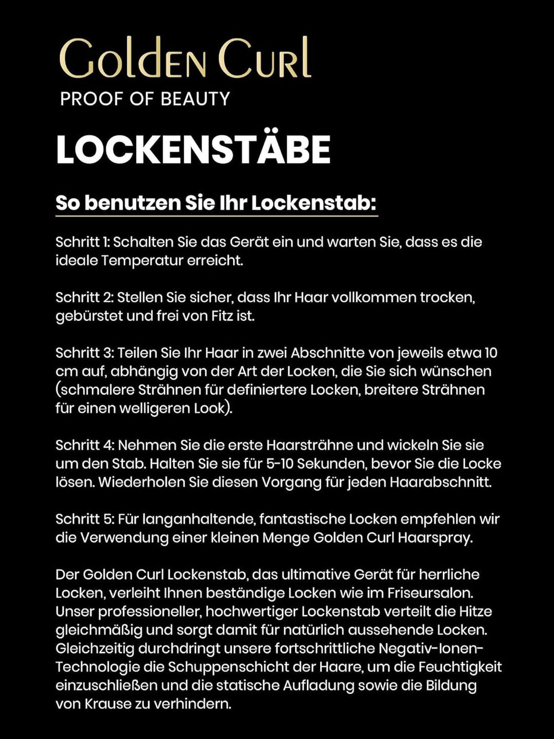 Lockenstab für Beach Waves - 5 Jahre sorgenfreie Benutzung - Lockenstab für Haar Locken - Lockenstyl