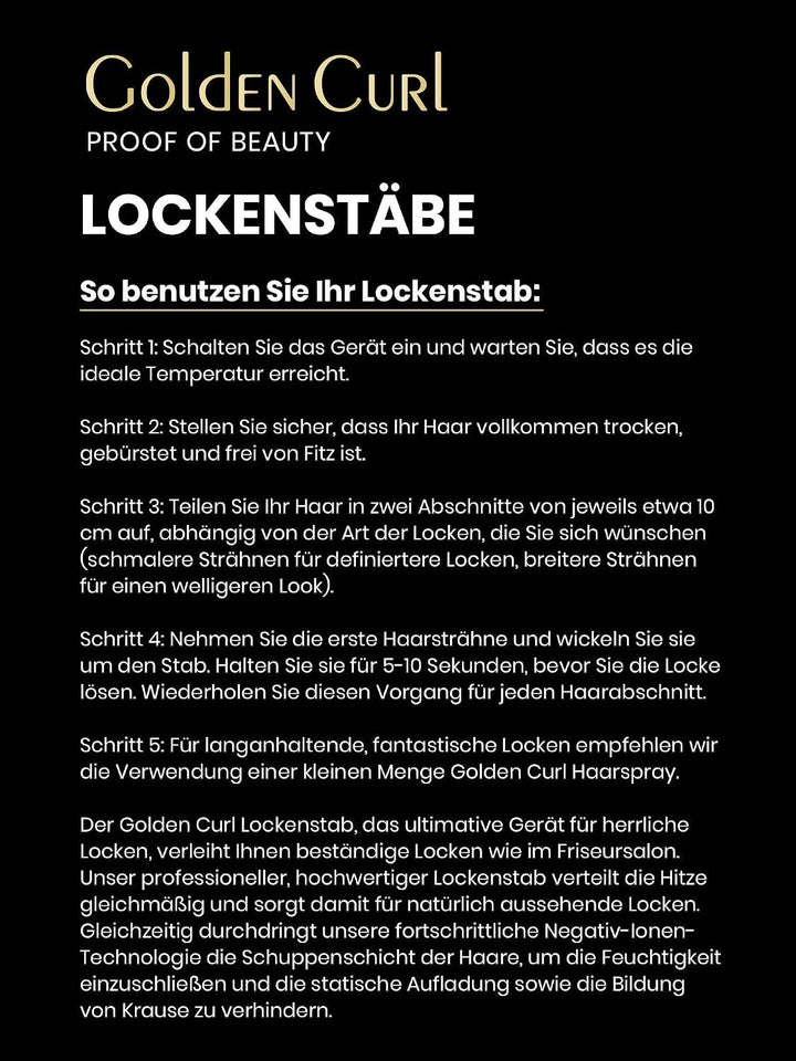 Lockenstab für Beach Waves - 5 Jahre sorgenfreie Benutzung - Lockenstab für Haar Locken - Lockenstyl