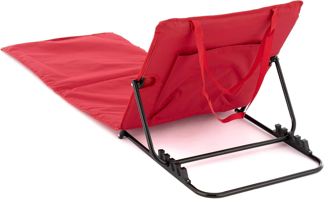 Nexos Trading 2er Set Strandmatte Beach-Matte gepolstert faltbar verstellbare Rückenlehne (Rot), Rot