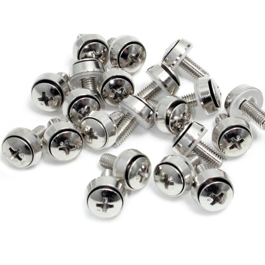 StarTech.com M6 x 12mm, Montageschrauben, 100er Pack, M6 Schrauben für Server Rack und Serverschrank