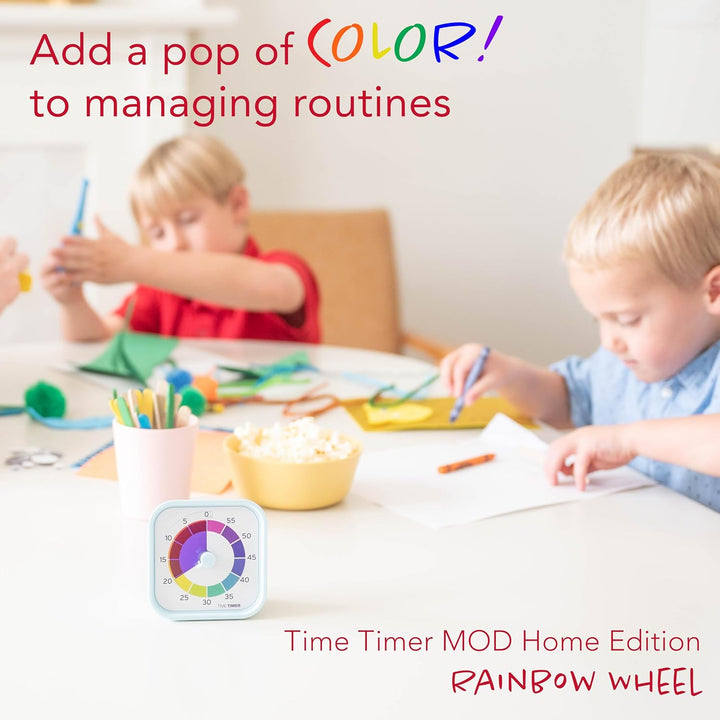 Time Timer MOD – Home Edition – Regenbogenrad – individuelle Grösse, visueller Countdown-Timer mit 5