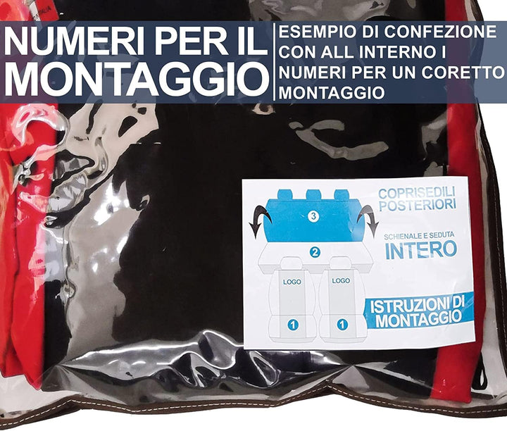 Auto Accessori Lupex Autositzbezüge kompatibel mit Cinquecento 500, hergestellt in Italien, Polyeste