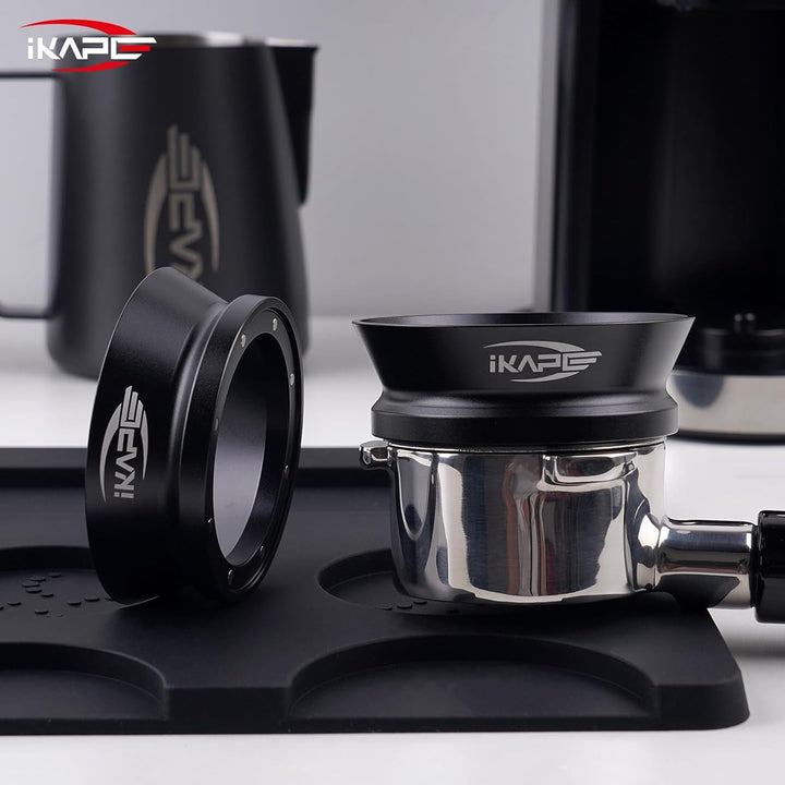 IKAPE 58mm Espresso-Dosiertrichter, Magnetischer Dosiertrichter mit 8 Magneten, Kaffeedosierring Kom