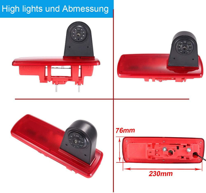Auto Dritte Dach Top Mount Bremslicht Rückfahrkamera +4,3 inch Rückspiegel Einparkkamera Rückfahrsys