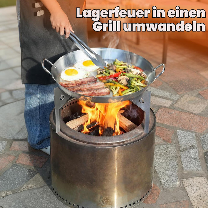 onlyfire Edelstahl Plancha mit Stativfuss für Solo Stove Bonfire 49.5cm Feuerstelle, Plancha Grillpl