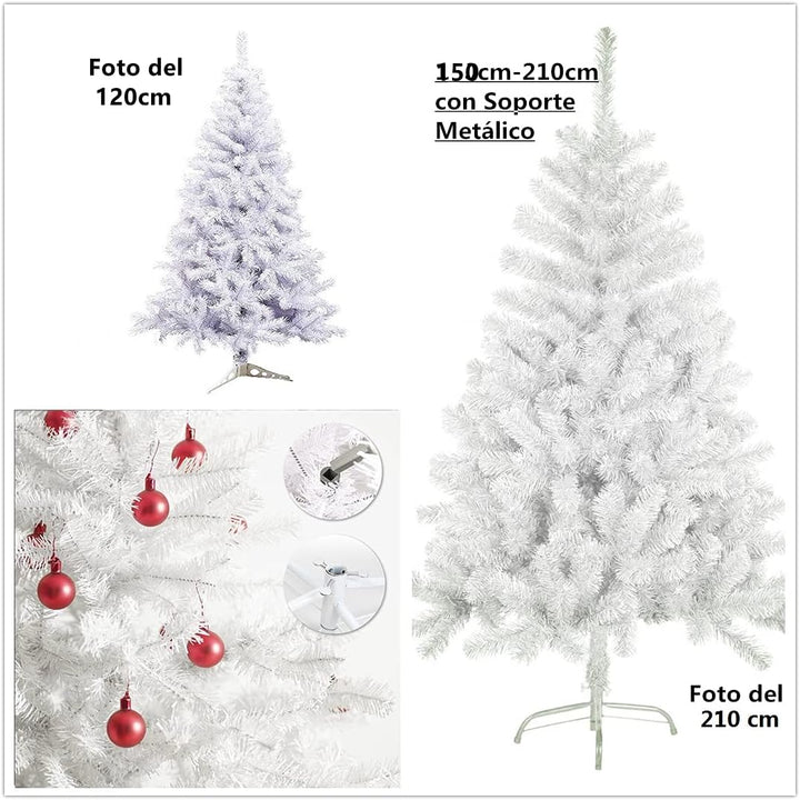 SOLAGUA NAVIDAD Künstlicher Weihnachtsbaum, Lametta-Blatt-Tanne 120–210cm Bäume mit Metallunterstütz