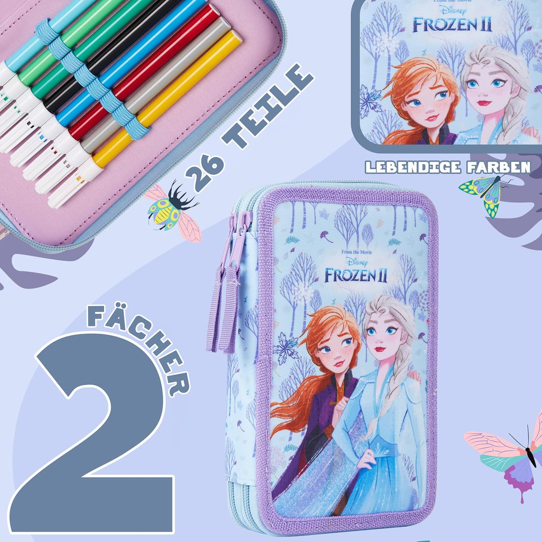 Disney Federmäppchen Mädchen Die Eiskönigin Stitch Federtasche Mädchen Gefüllt Schulmäppchen 2 3 Fäc