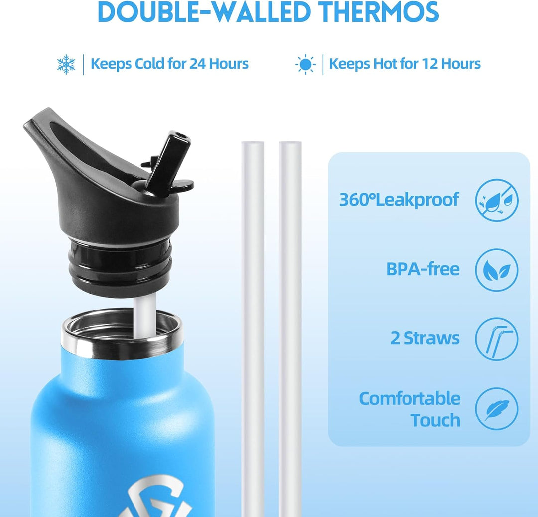 HoneyHolly Trinkflasche 750ML, BPA-Frei, Trinkflasche Edelstahl, Doppelwandig Vakuumisoliert, Wasser