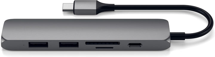 SATECHI 6-in-1 USB-C Hub Slim, Multiport-Adapter, Dockingstation mit 4K HDMI, 60W Power Delivery, 2X