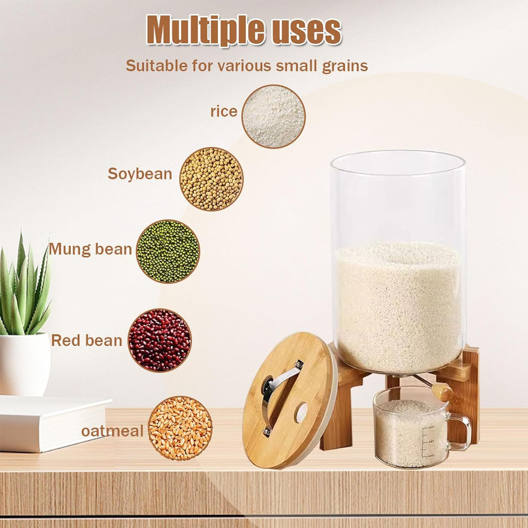 Reisspender, Müslispender Glas Küche, 5/7.5L, Lebensmittelspender mit 500ml Messbecher, Cerealien Vo
