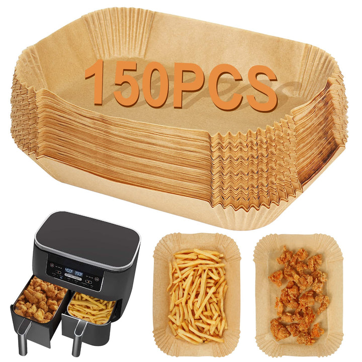 BYKITCHEN 150 Stück airfryer backpapier für Ninja Foodi Heissluft-Fritteuse,Air Fryer Zubehör für AF