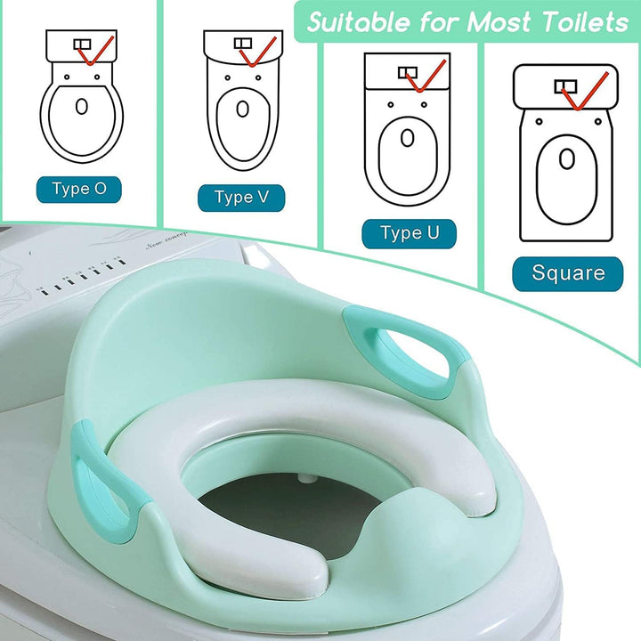 Kinder Toilettensitz WC-Sitz für Junge und Mädchen Kindertoilettensitz für Kissengriff und Rückenleh