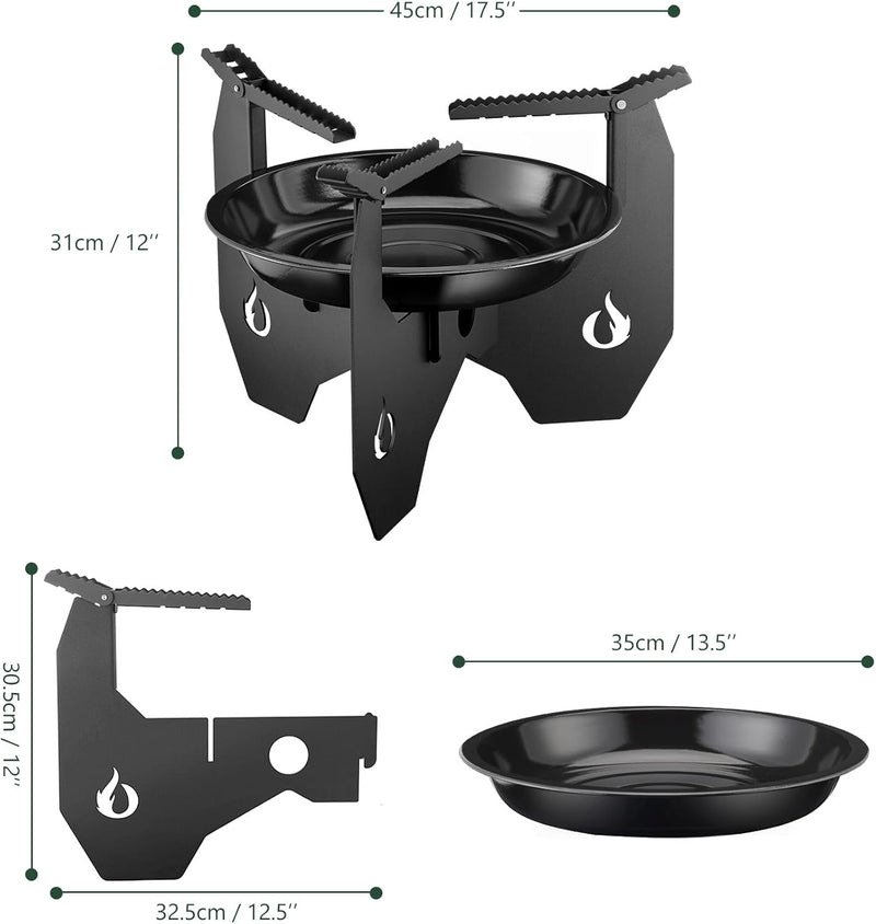 Onlyfire Dutch Oven Untergestell | Abnehmbar Gestell für Potjie, Kessel, Töpfe, Pfanne | Feuertopf U