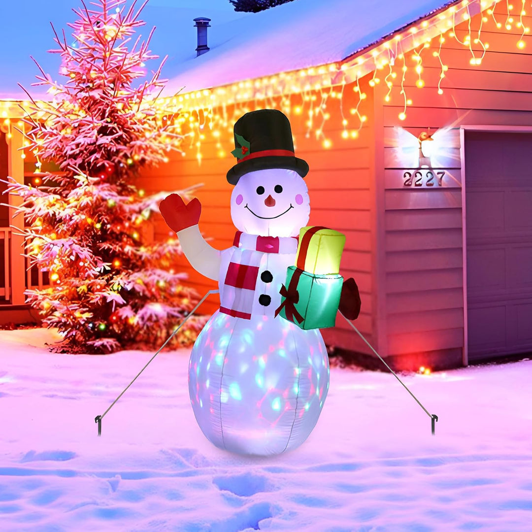 Weihnachten Aufblasbare Aussendekorationen, 5 FT Schneemann mit Hellen Lichtern, Weihnachten Blow Up
