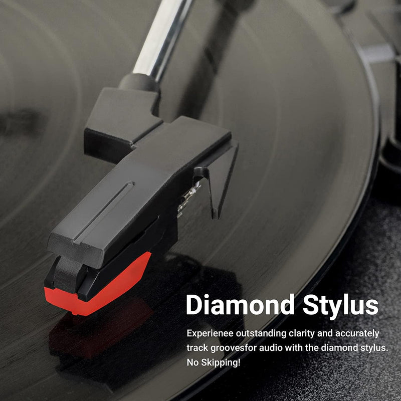 ByronStatics Vinyl Plattenspieler, Drehgeschwindigkeiten von 33/45/78 U/min Bluetooth Plattenspieler