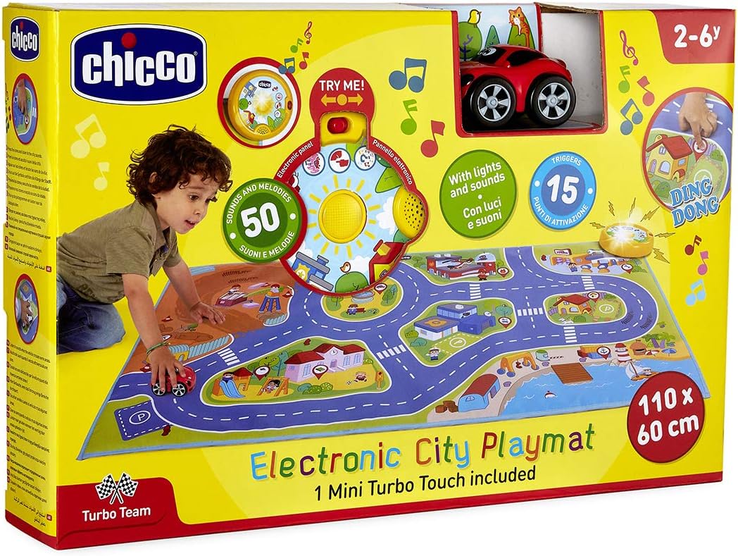 Chicco Elektronische City Spielmatte,Spielzeug für Kinder, Mehrfarbig, City Spielmatte