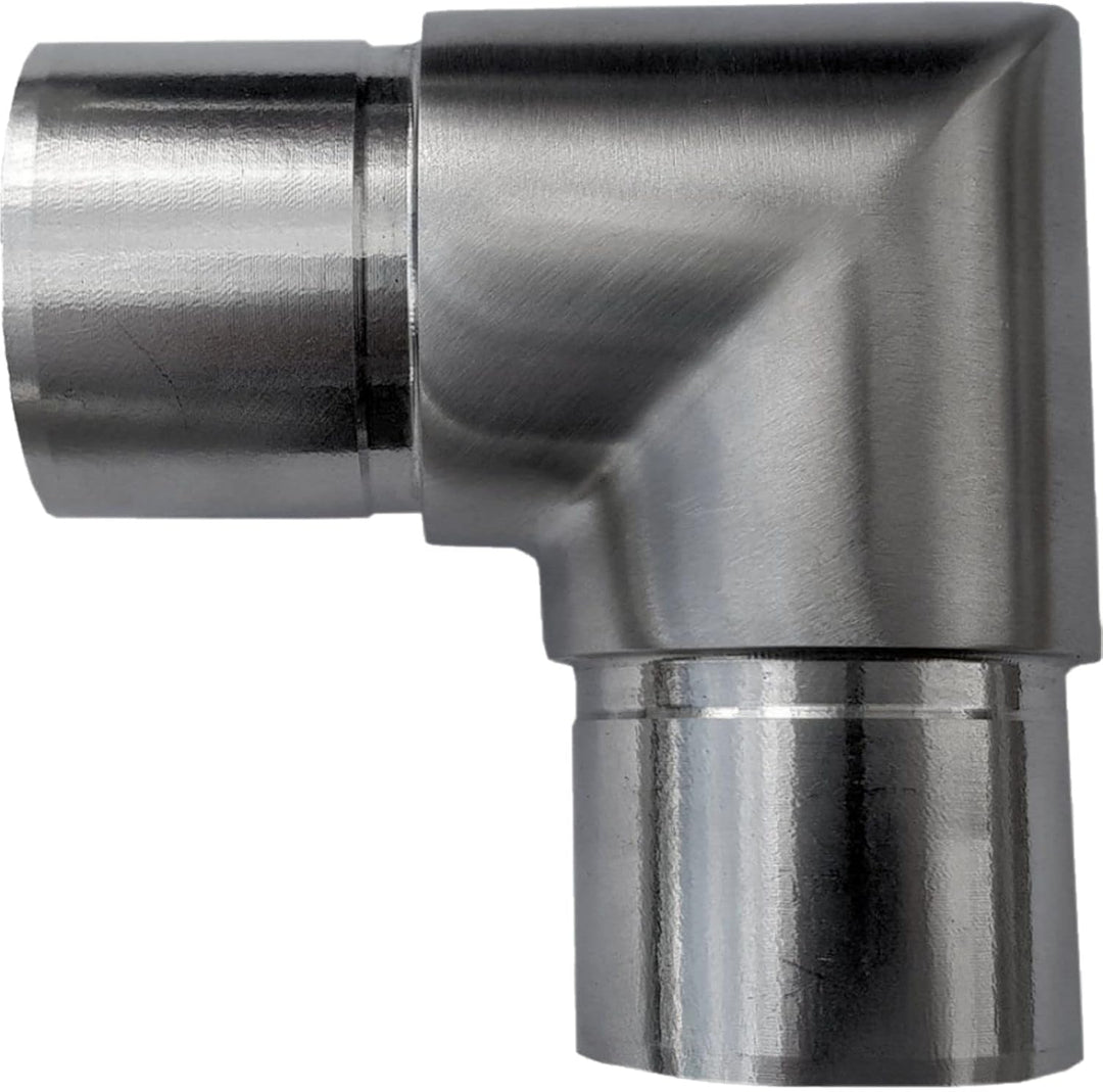 3 x Handlauf Rohrbogen 90° für Rohrdurchmesser 33,7 mm Edelstahl Eckbogen Geländer Steckfitting Ecks