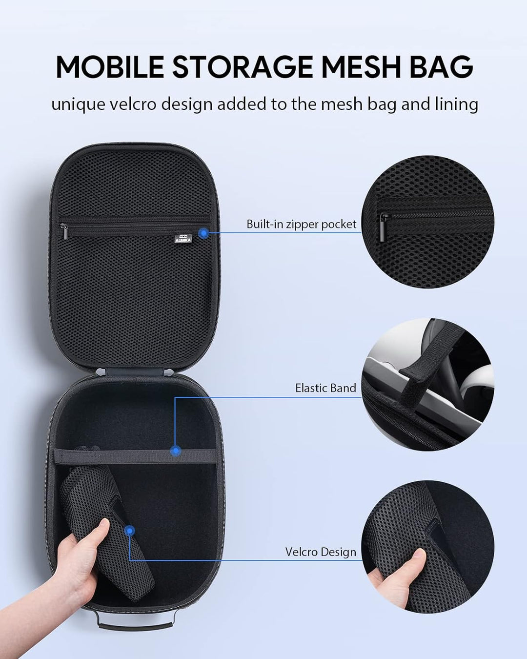 Aubika Tasche für Meta Quest 3/Oculus Quest 2/Pico 4 Zubehör, Tragetasche Kompatibel mit Quest 2 mit