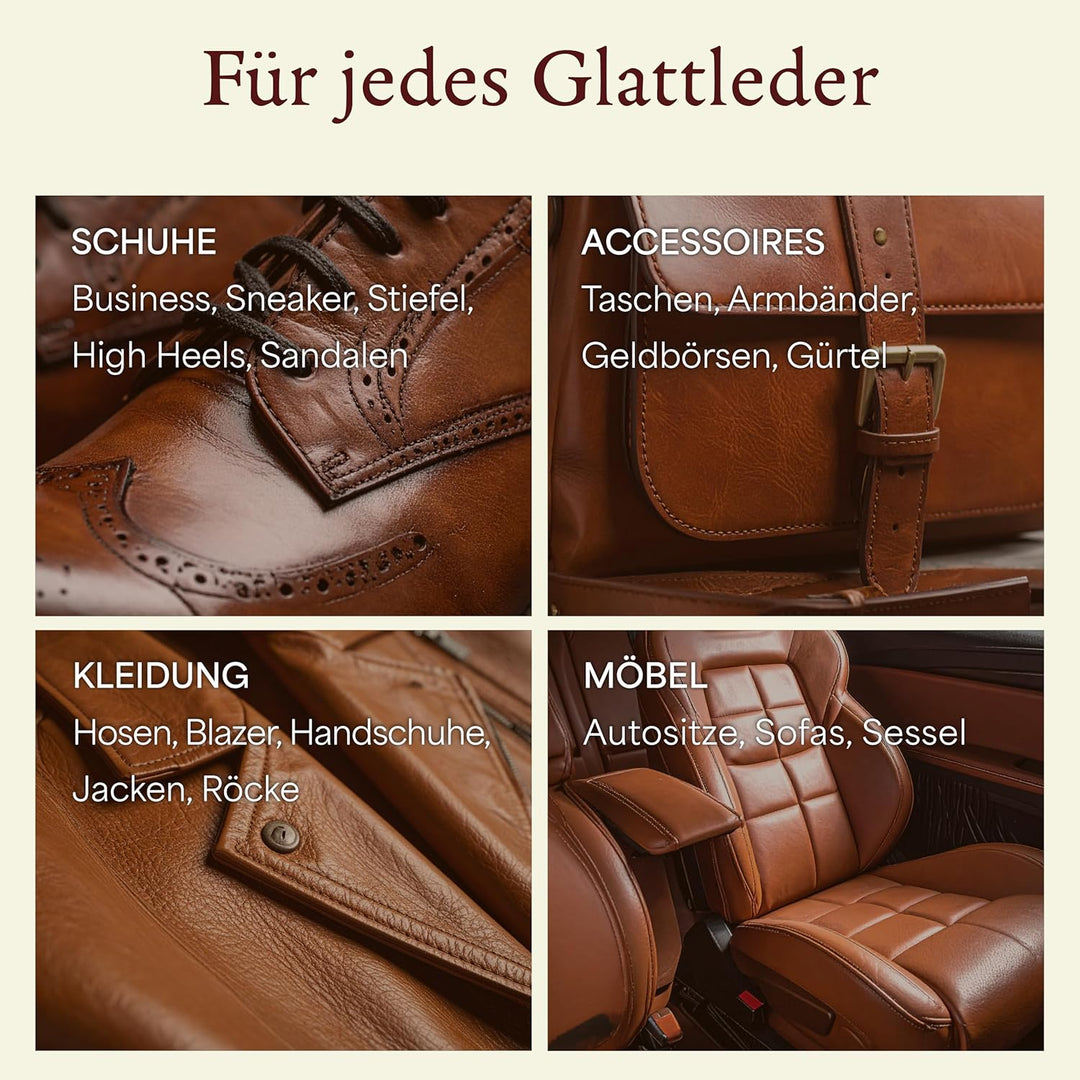 Langer & Messmer 4er-Set Schuhbürsten aus Rosshaar für die professionelle Schuhpflege von Schuhen au